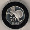 2004 Silver Proof Fifty Pence Coin Four Minute Mile. This coin comes in the original box with certificate as issued by the royal mint.