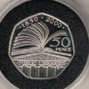 2000 Silver Proof Fifty Pence Coin Public Libraries. This coin comes in the original box with certificate as issued by the royal mint.