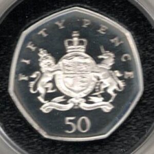 2013 Silver Proof Fifty Pence Coin Christopher Ironside. This coin comes in the original box with certificate as issued by the royal mint.