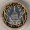 2005 Two Pounds Standard Silver Proof End Of WWII, was issued by the royal mint and includes the original box and certificate.