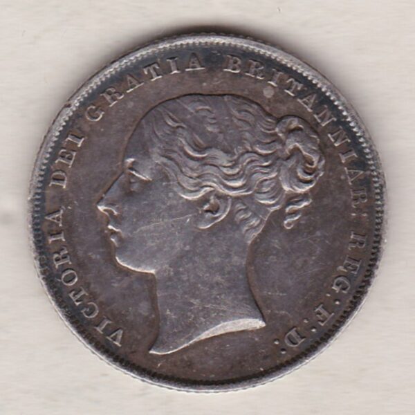 1844 Silver Shilling - Victoria Young Head - Image 2