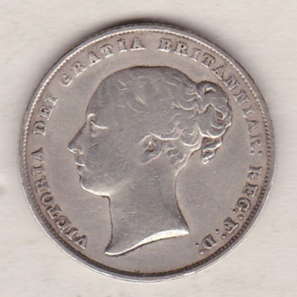 1848 Over 6 Silver Shilling - Victoria Young Head - Image 2