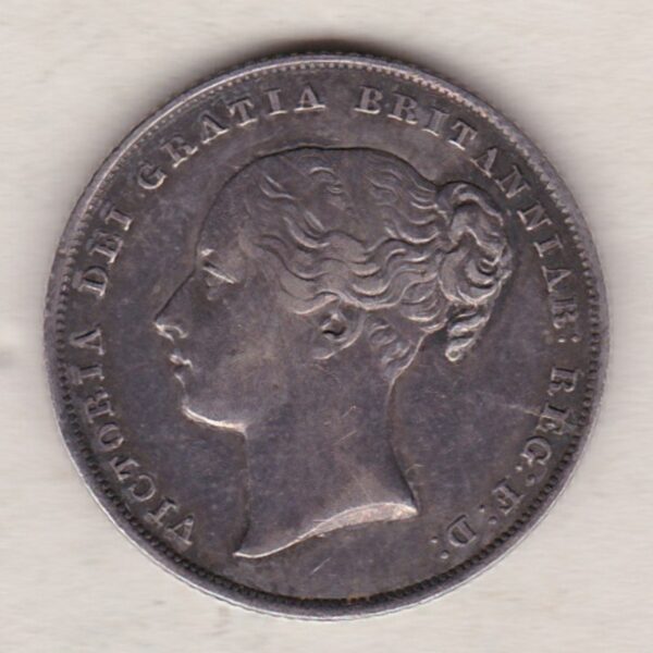 1855 Silver Shilling - Victoria Young Head - Image 2