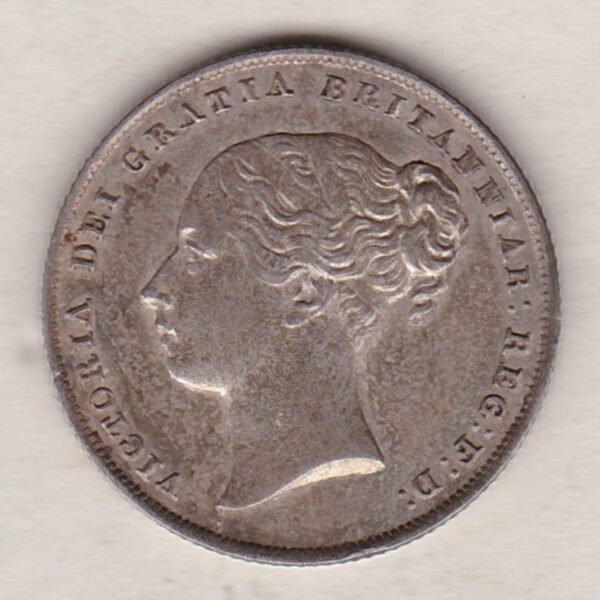 1857 Silver Shilling - Victoria Young Head - Image 2