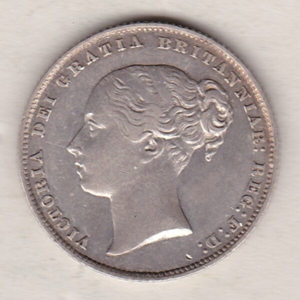 1859 Silver Shilling - Victoria Young Head - Image 2