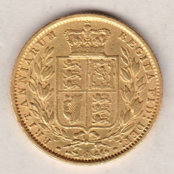 1861 Gold Sovereign Coin - Shield Back - Image 2