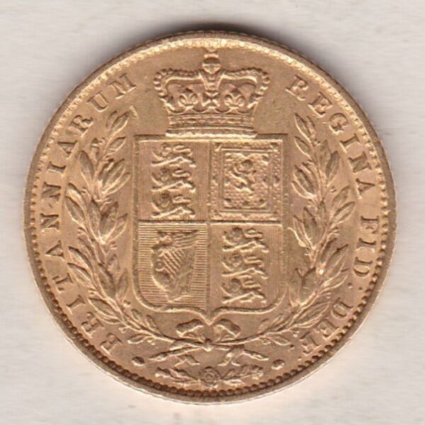 1862 Gold Sovereign Coin - Shield Back - Image 2