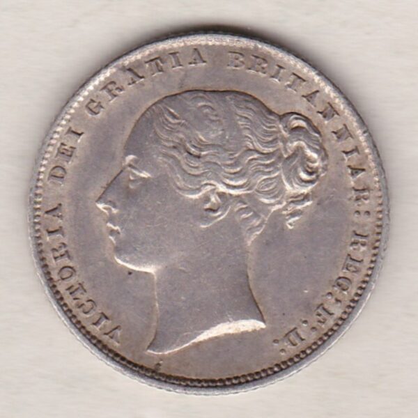 1865 Silver Shilling - Victoria Young Head - Image 2