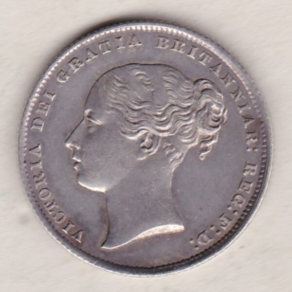 1866 Silver Shilling - Victoria Young Head - Image 2