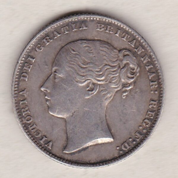 1867 Silver Shilling - Victoria Young Head - Image 2