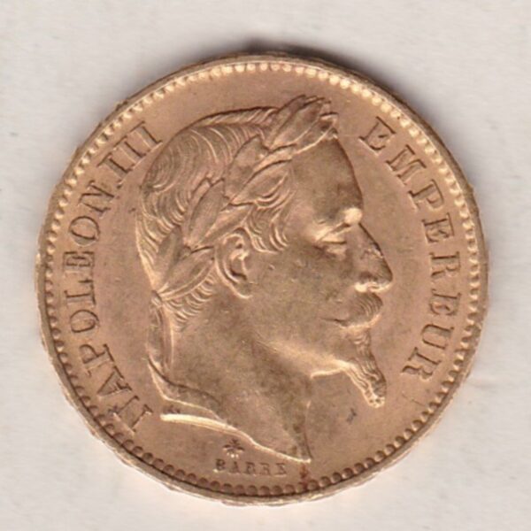 1868 A France Gold Twenty Francs Coin - Image 2