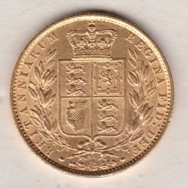 1868 Gold Sovereign Coin - Shield Back - Image 2