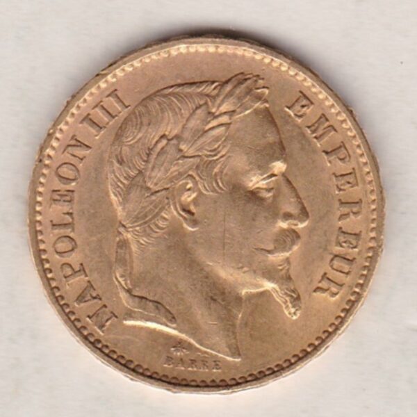 1869 A France Gold Twenty Francs Coin - Image 2