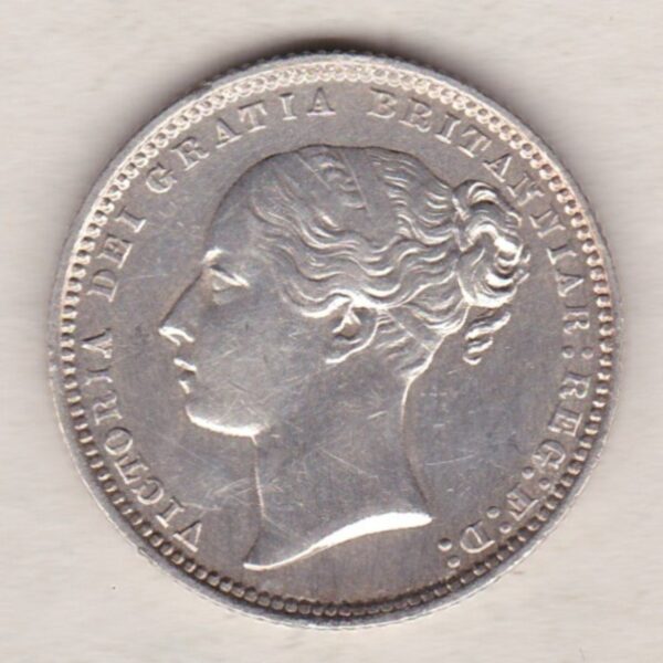 1870 Silver Shilling - Victoria Young Head - Image 2