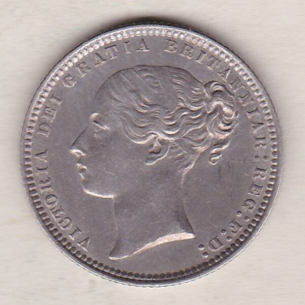 1872 Silver Shilling - Victoria Young Head - Image 2