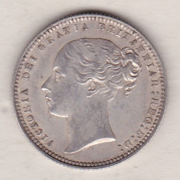 1873 Silver Shilling - Victoria Young Head - Image 2