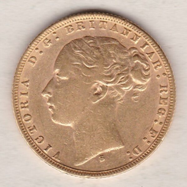 1874 S Gold Sovereign Coin - Victoria Young Head - Image 2