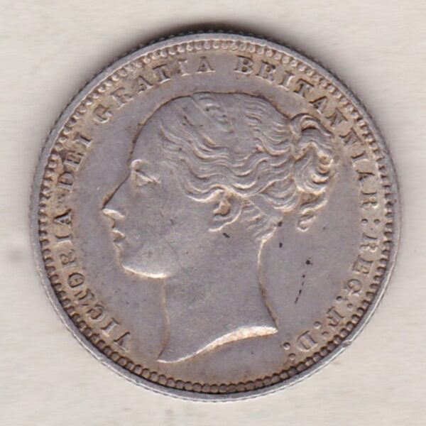 1874 Silver Shilling - Victoria Young Head - Image 2