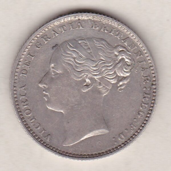 1880 Silver Shilling - Victoria Young Head - Image 2