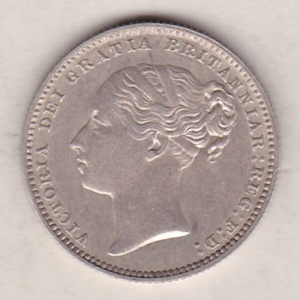 1881 Silver Shilling - Victoria Young Head - Image 2