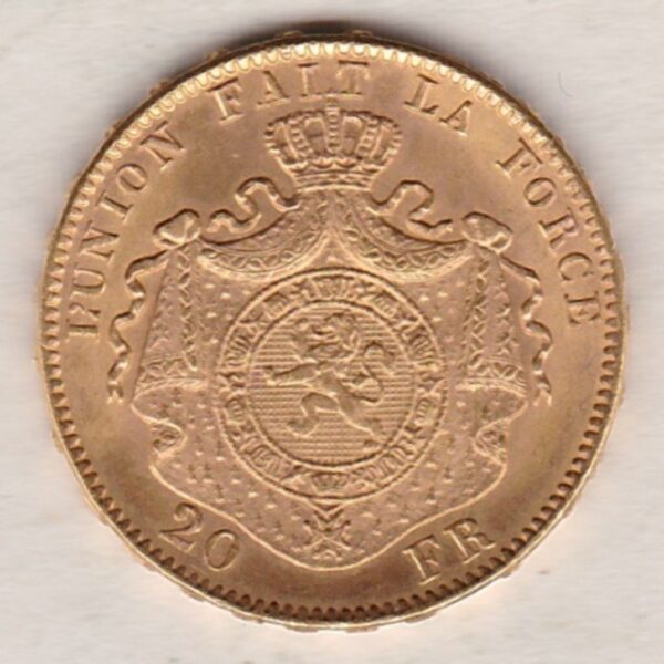 1882 Belgium Gold Twenty Francs - Image 2