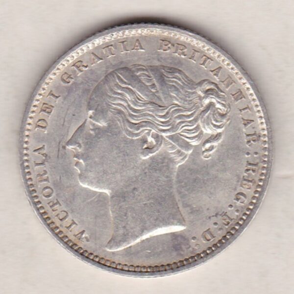 1883 Silver Shilling - Victoria Young Head - Image 2