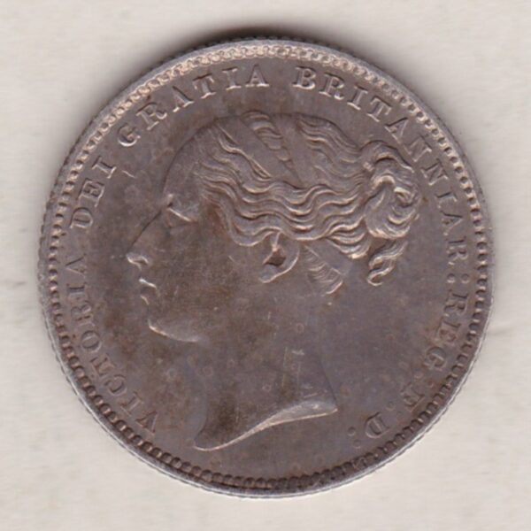 1885 Silver Shilling - Victoria Young Head - Image 2