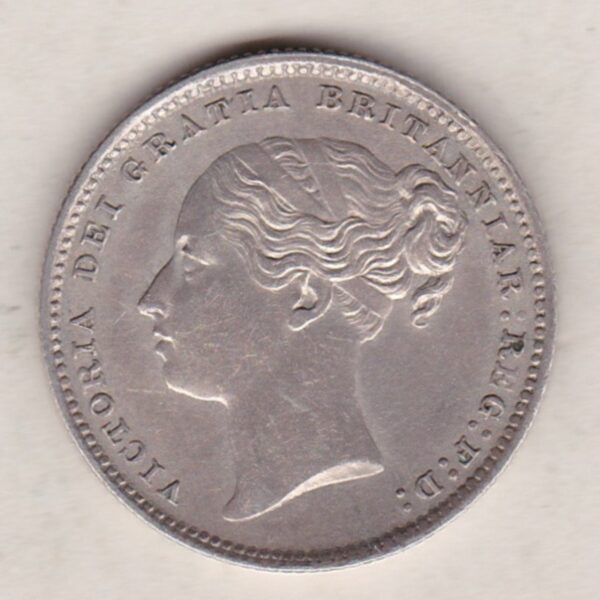 1886 Silver Shilling - Victoria Young Head - Image 2