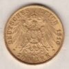 1910 A Germany Gold Twenty Mark coin featuring the bust of Wilhelm II on the obverse. The crowned imperial eagle on the reverse.