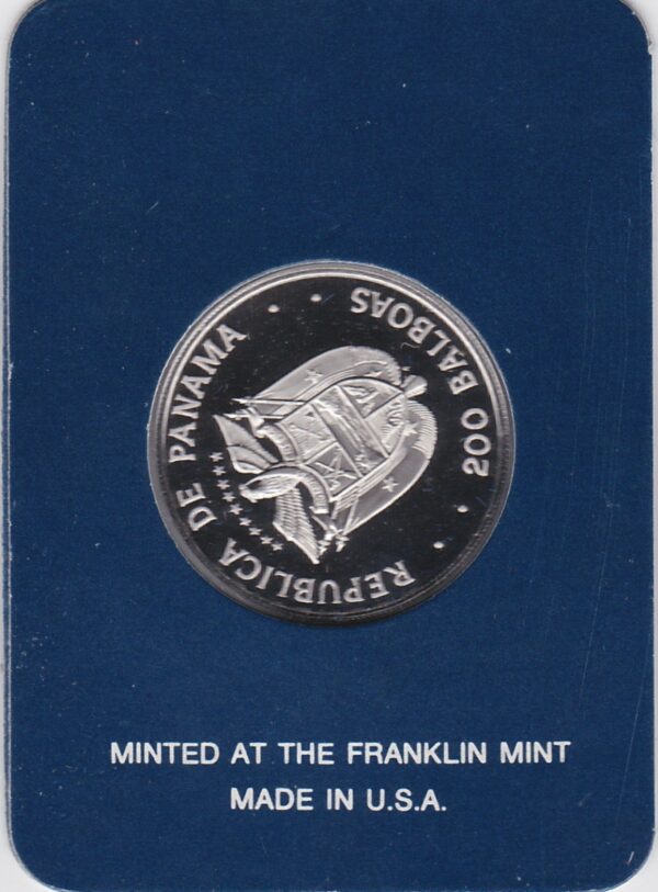 1979 Panama Platinum Proof Two Hundred Balboa - Image 2