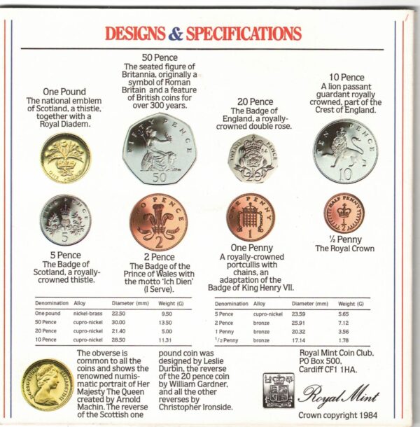 1984 Royal Mint Brilliant Uncirculated Eight Coin Collection - Image 4