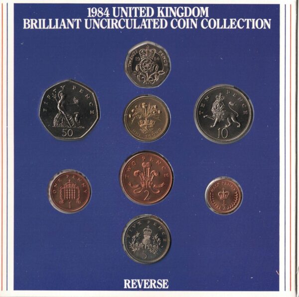 1984 Royal Mint Brilliant Uncirculated Eight Coin Collection - Image 2