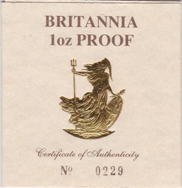 1989 Gold Proof One Ounce Britannia - Image 3