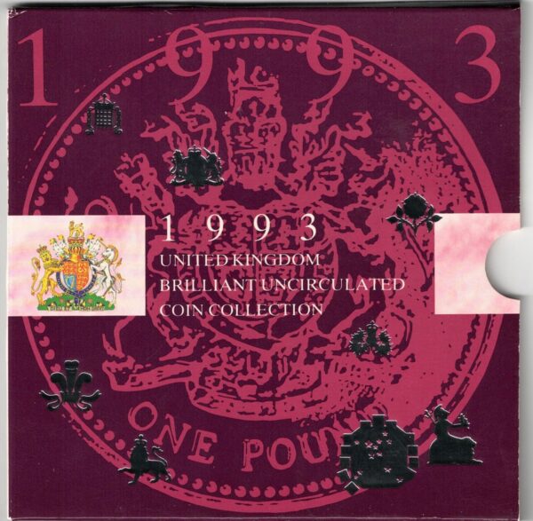 1993 Royal Mint Brilliant Uncirculated Eight Coin Set . This 1993 set comes with card outer. All coins are in stock for despatch