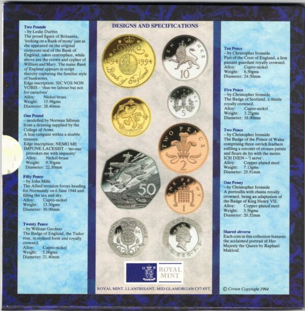 1994 Royal Mint Brilliant Uncirculated Eight Coin Collection - Image 4