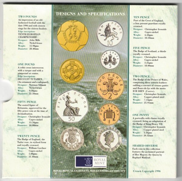 1996 Royal Mint Brilliant Uncirculated Eight Coin Collection - Image 4