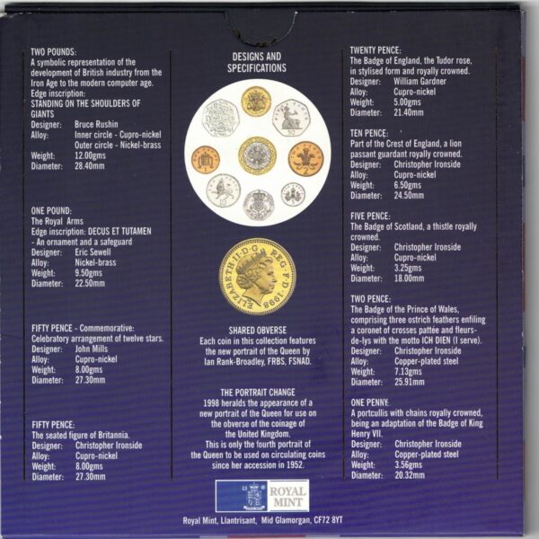 1998 Royal Mint Brilliant Uncirculated Nine Coin Collection - Image 3