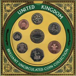 1999 Royal Mint Brilliant Uncirculated Eight Coin Set . This 1999 set comes with card outer. All coins are in stock for despatch