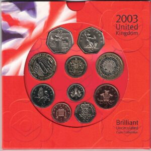 2003 Royal Mint Brilliant Uncirculated Ten Coin Set . This 2003 set comes with card outer. All coins are in stock for despatch