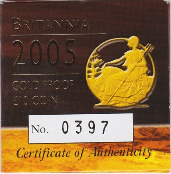 2005 Gold Proof Tenth Ounce Britannia - Image 3