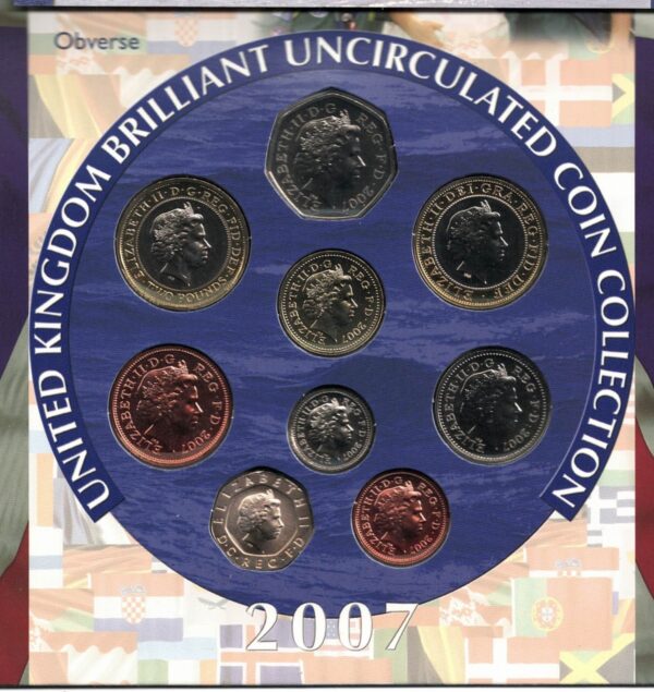 2007 Royal Mint Brilliant Uncirculated Nine Coin Collection - Image 2