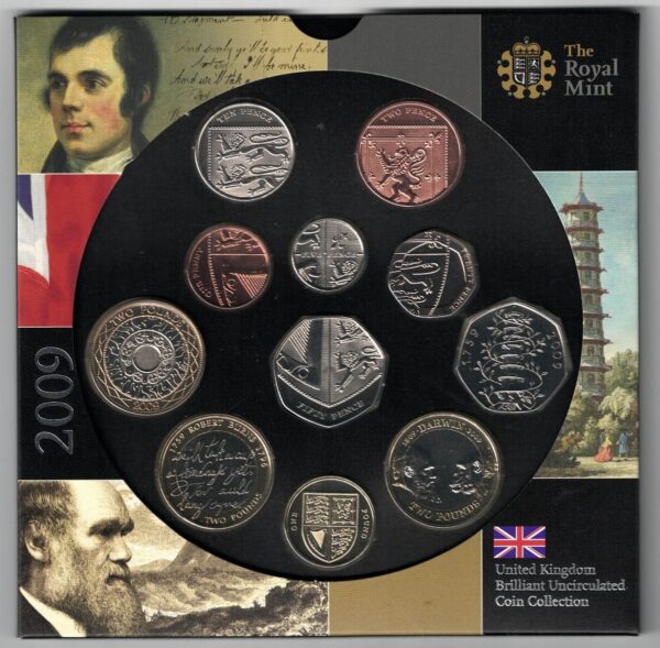 2009 Royal Mint Brilliant Uncirculated Eleven Coin Set . This 2009 set comes with card outer. All coins are in stock for despatch.