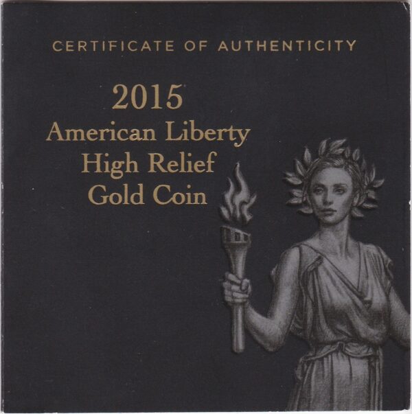 2015 Gold High Relief USA One Ounce - Image 3