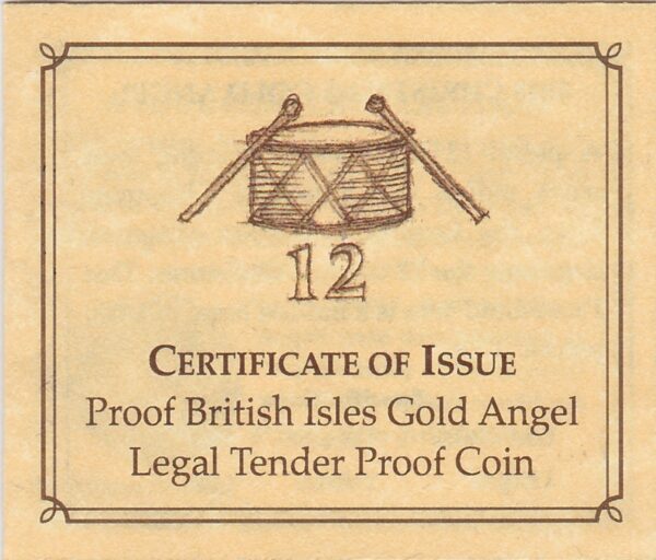 2015 Isle Of Man Proof Gold Twentieth Ounce Angel - Image 3