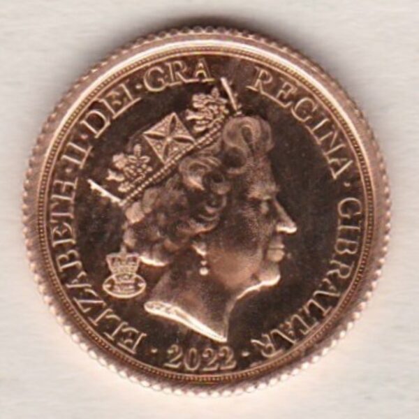 2022 Gibraltar Gold Quarter Sovereign - Image 2