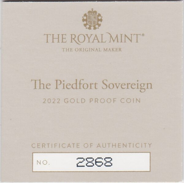 2022 Piedfort Gold Proof Sovereign - Platinum Jubilee - Image 3