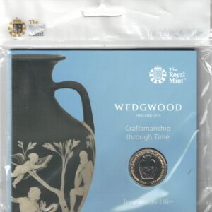 Sealed 2019 Royal Mint Wedgwood Two Pound Coin featuring Elizabeth II on the obverse. All coins are in stock for despatch.