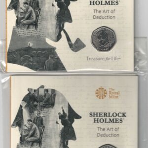 Two 2019 Royal Mint Fifty Pence Coins Sherlock Holmes cupro nickel coins. All coins are in stock for despatch. You are buying two fifty pence coins.