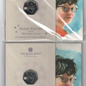 Two 2022 Royal Mint Fifty Pence Coins Harry Potter cupro nickel coins. All coins are in stock for despatch. You are buying two fifty pence coins.