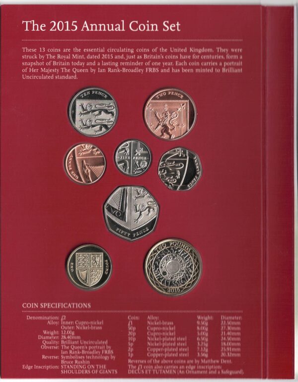 2015 Royal Mint Annual Thirteen Coin Set - Image 2